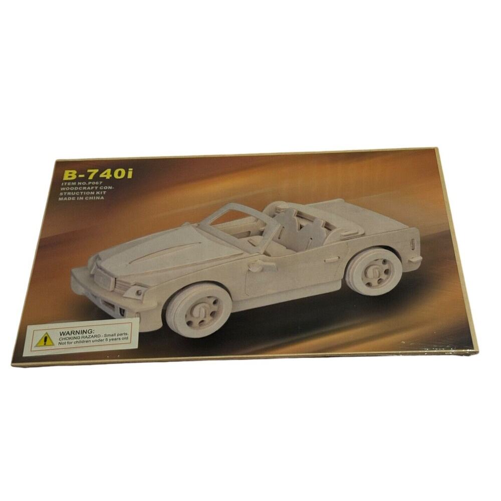 3D Car Puzzle Woodcraft Construction Puzzle Kit Model B-740i P067 Puzzled NEW